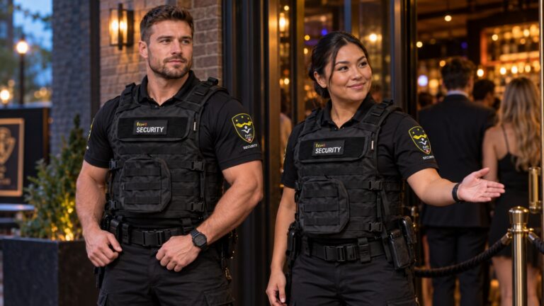 EyeQ security officers at the entrance of a nightclub