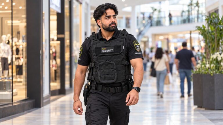 EyeQ security officer patrolling a shopping mall